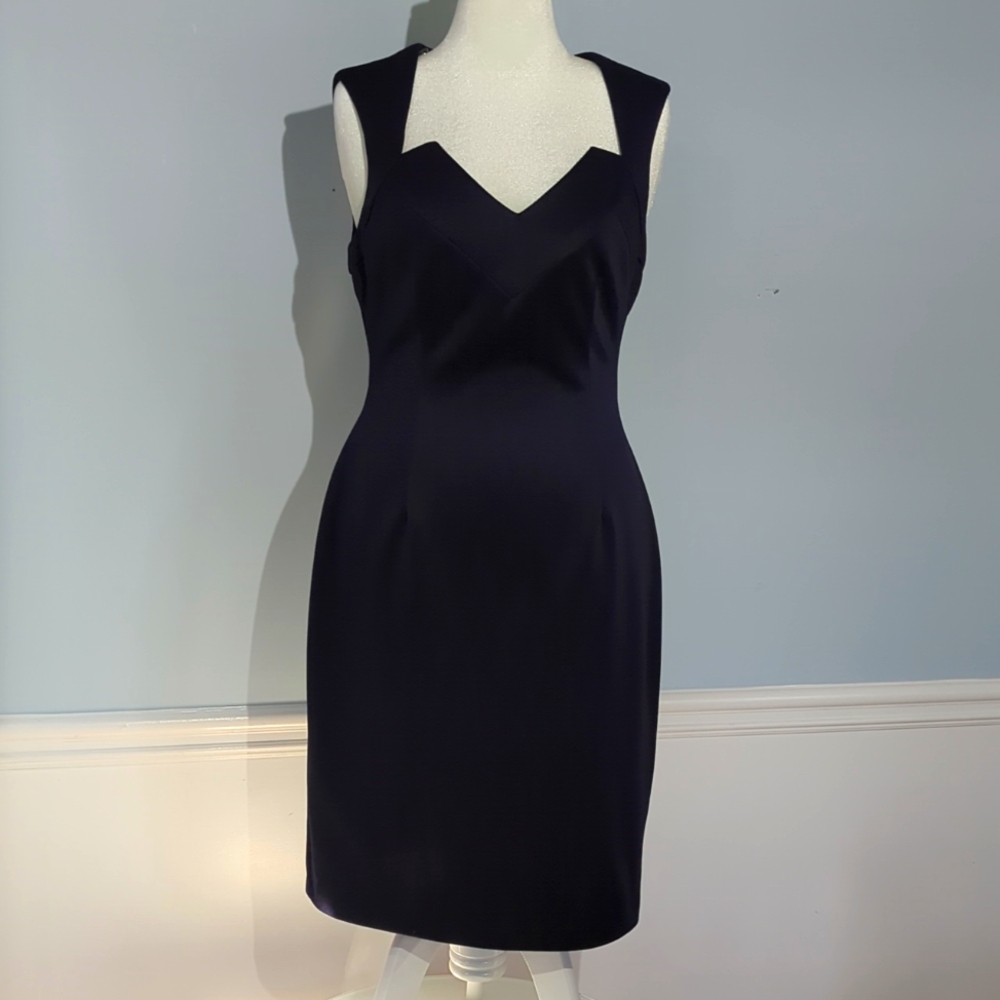 Navy Blue Knee-length Cocktail Dress, 14
